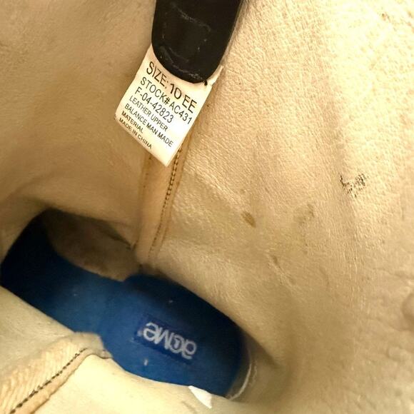 Men's Size 10EE ACME Black Leather Classic Western Boots Neoprene Soles EUC - Picture 9 of 12